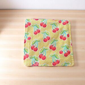Jar Gripper, Handmade Jar Opener, Yellow with Red Cherries